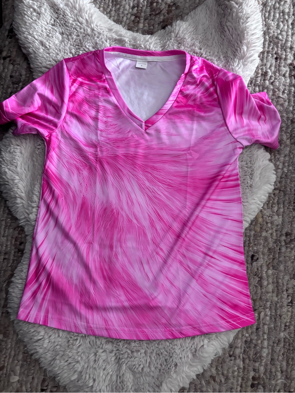 Pink nylon/dri fit top